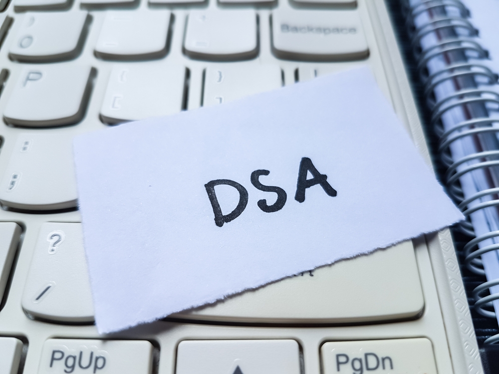 Dsa,Writting,On,Laptop,Keyboard,Background.
