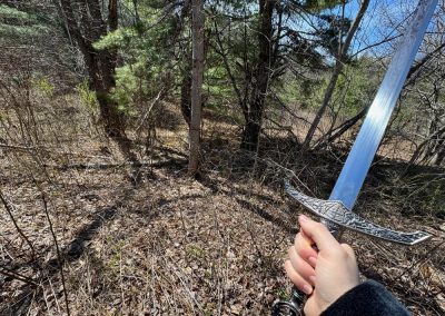 Pov,Of,Person,Holding,Sword,In,The,Woods