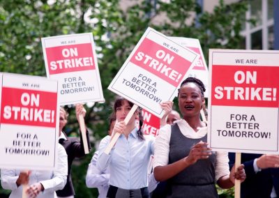 Workers,Strike,Demonstration,In,City.,Labor,Union,March.,Protest,Rally