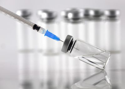 Syringe,And,Ampule,Bottles,For,Vaccination,On,White,Background