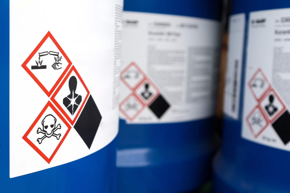 Warning,Symbol,On,The,Chemical,Bottle,,,Hazardous,Chemicals,In