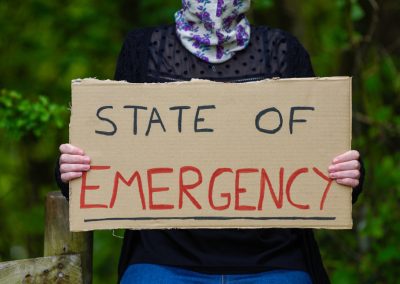 Ron DeSantis Is Hours Away From Unlocking Full FEMA Relief for the Florida Panhandle State,Of,Emergency,Cardboard,Sign,Placard,Coronavirus,Pandemic.